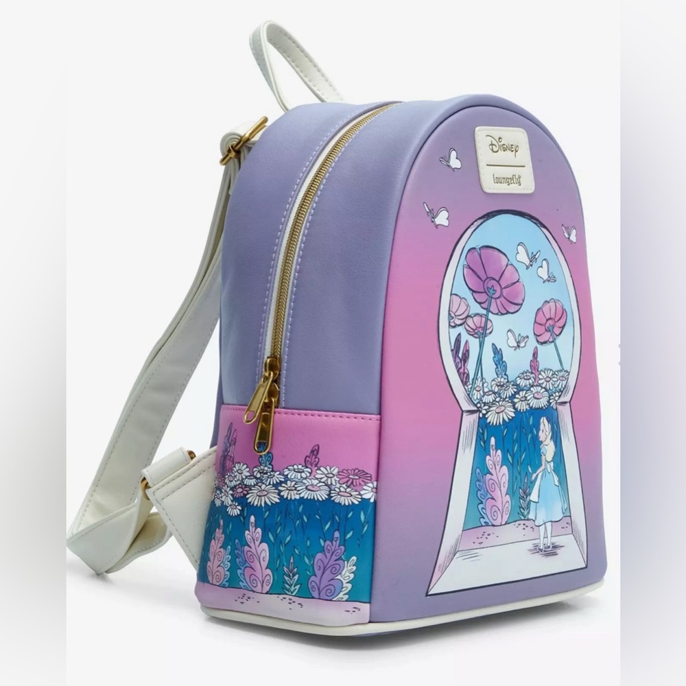 Loungefly Disney Alice In Wonderland Keyhole Mini Backpack - NWT - Picture 2 of 5
